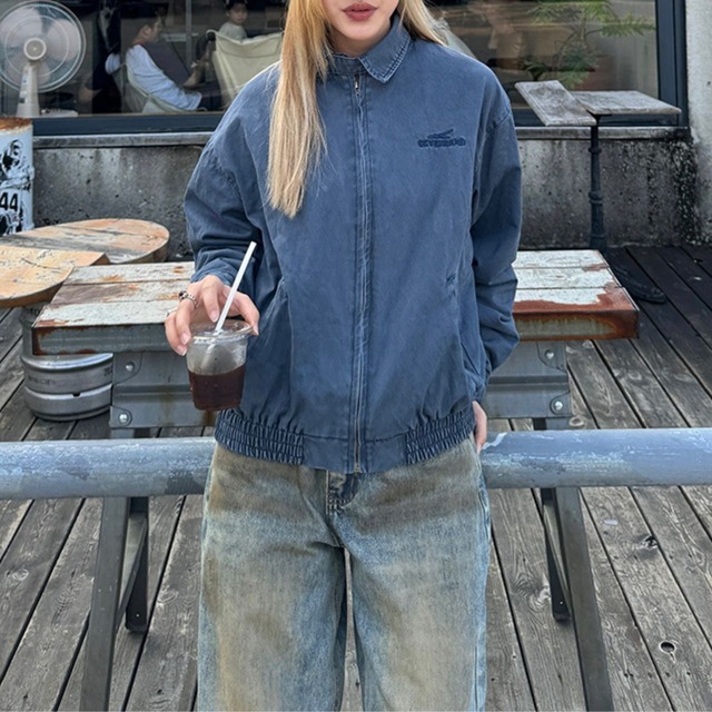 ロゴポイントジップライトブルゾン R00919