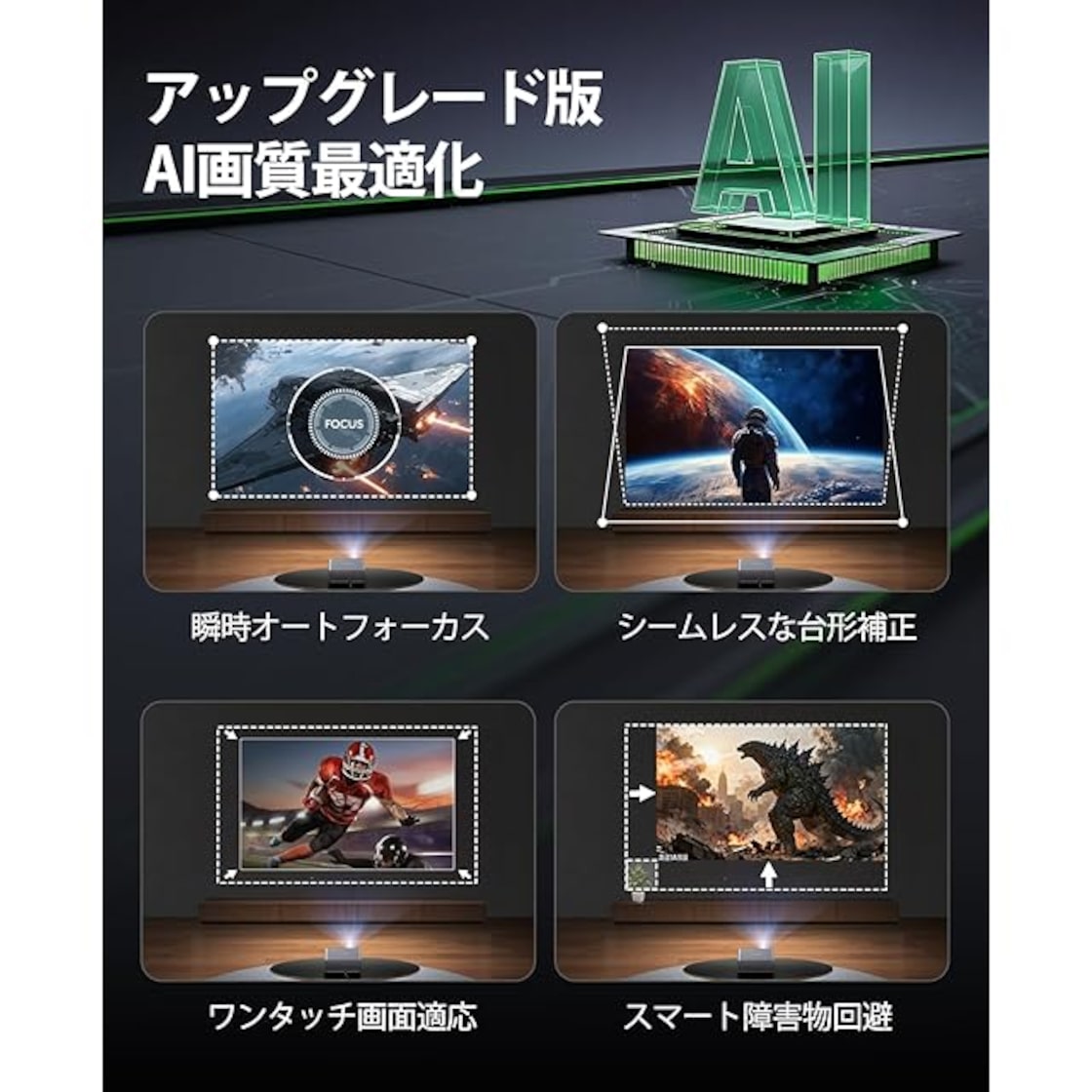 プロジェクター 4k【Netflixライセンス&20WDoIby対応】1000ASNI高輝度 