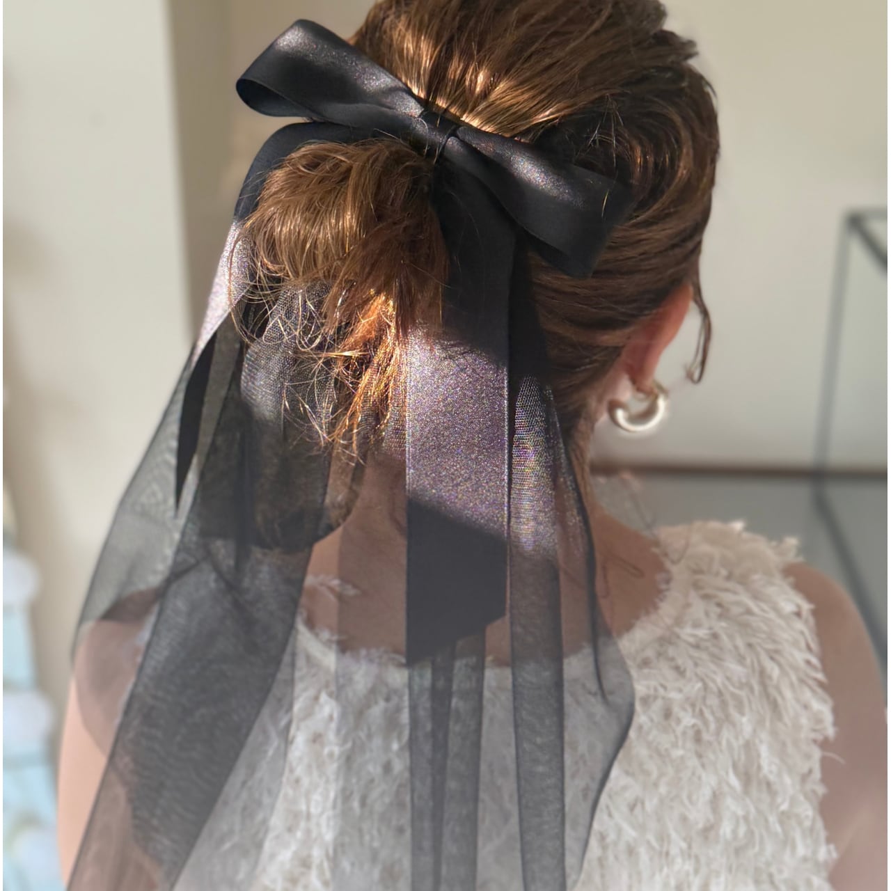 チュール付リボンバレッタ G104