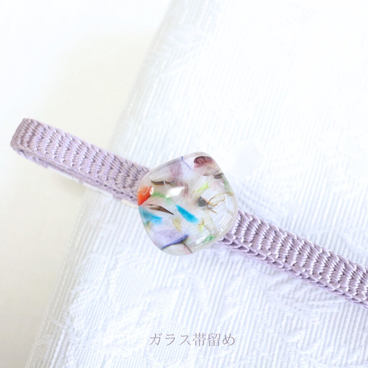 【帯留め】ガラス帯留め