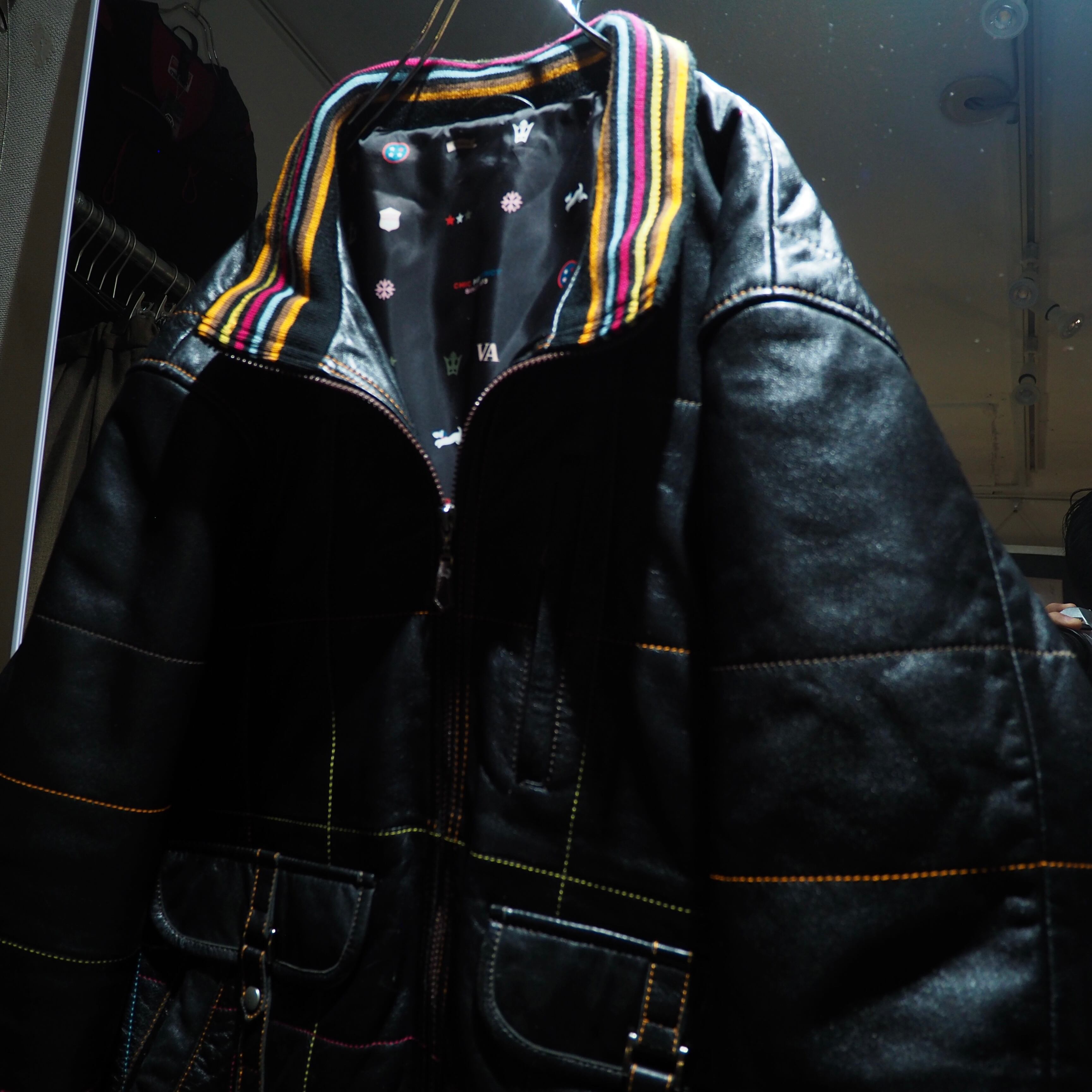 ” 極上 - Special ” Multi color stitch Embossed Sheep leather Hooded jacket