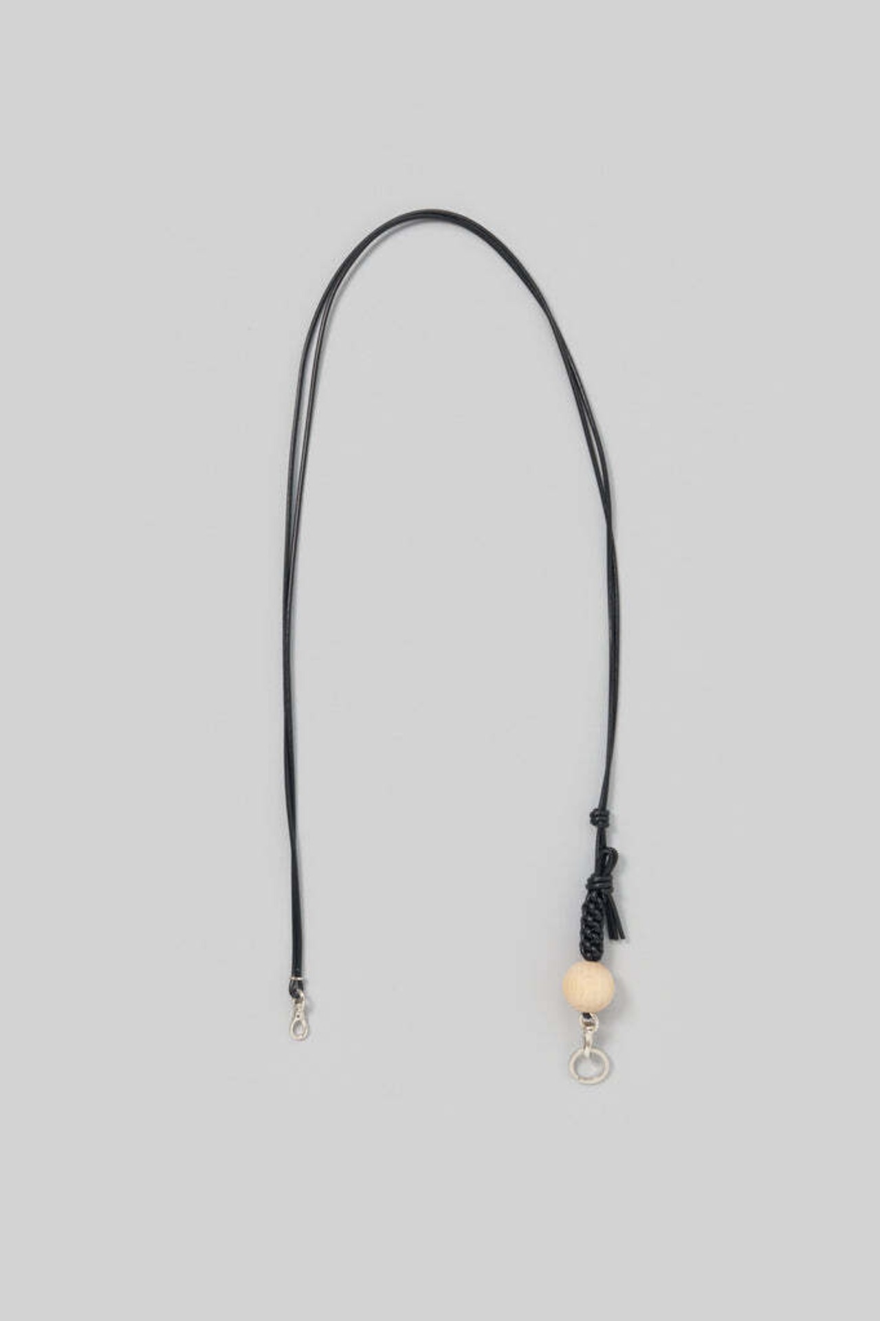 _Fot - Knot ball_strap ：Greige｜ウッドボール／レザー／オブジェストラップ