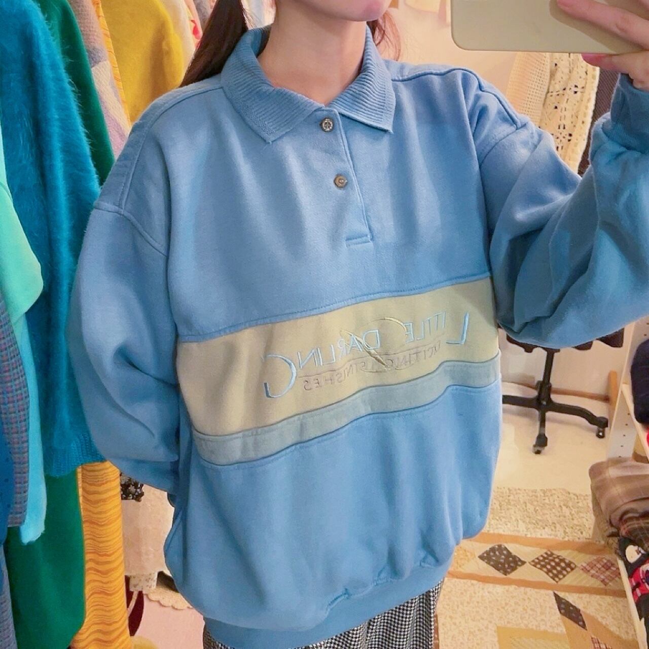 light blue mens polo sweat