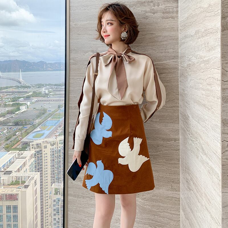 ハイウェストレザーAラインスカート オータム 秋物 MIUCO94073005110