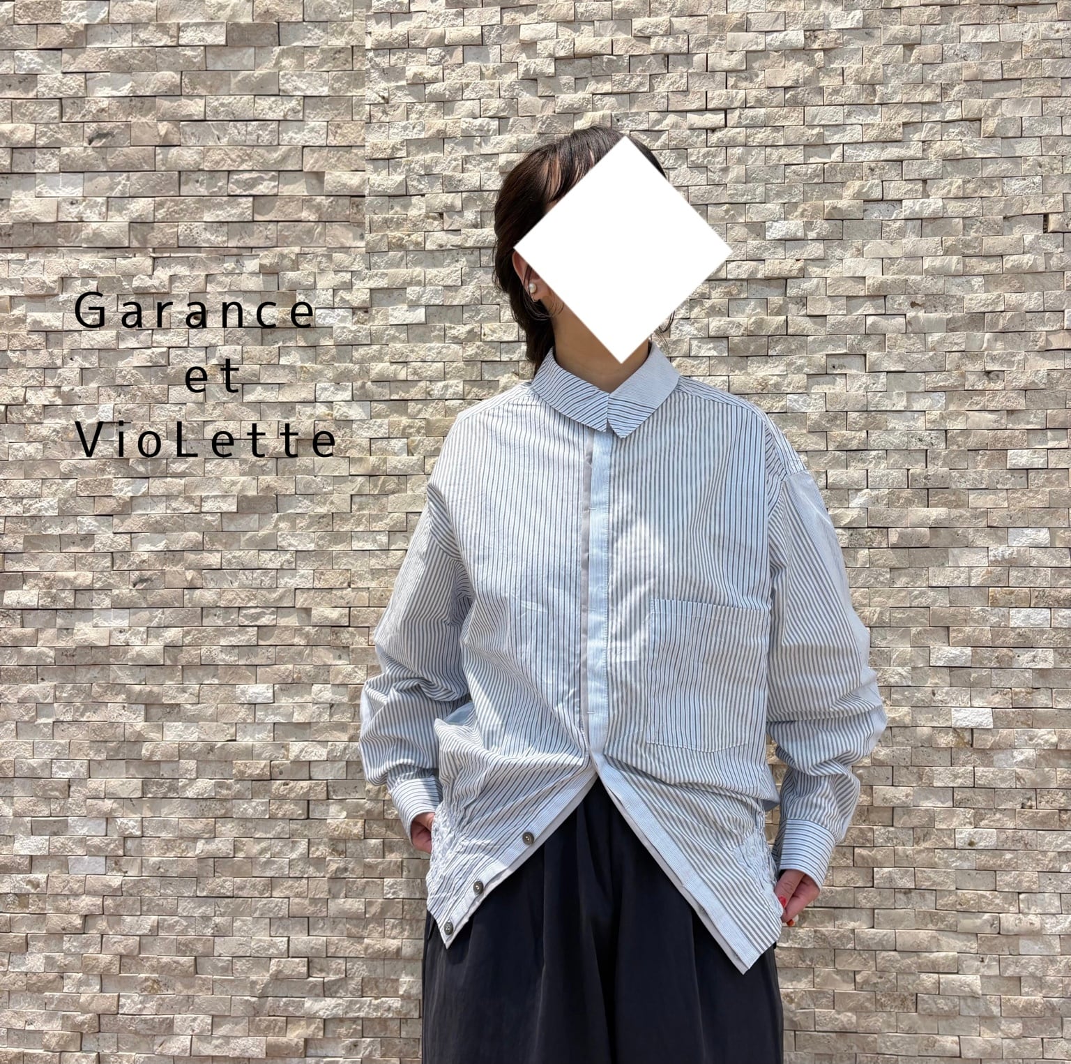 【Garance et VioLette】ストライプシャツブルゾン(26155-4947P)