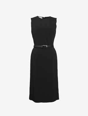 PRADA SLEEVELESS BLACK DRESS WITH BELT