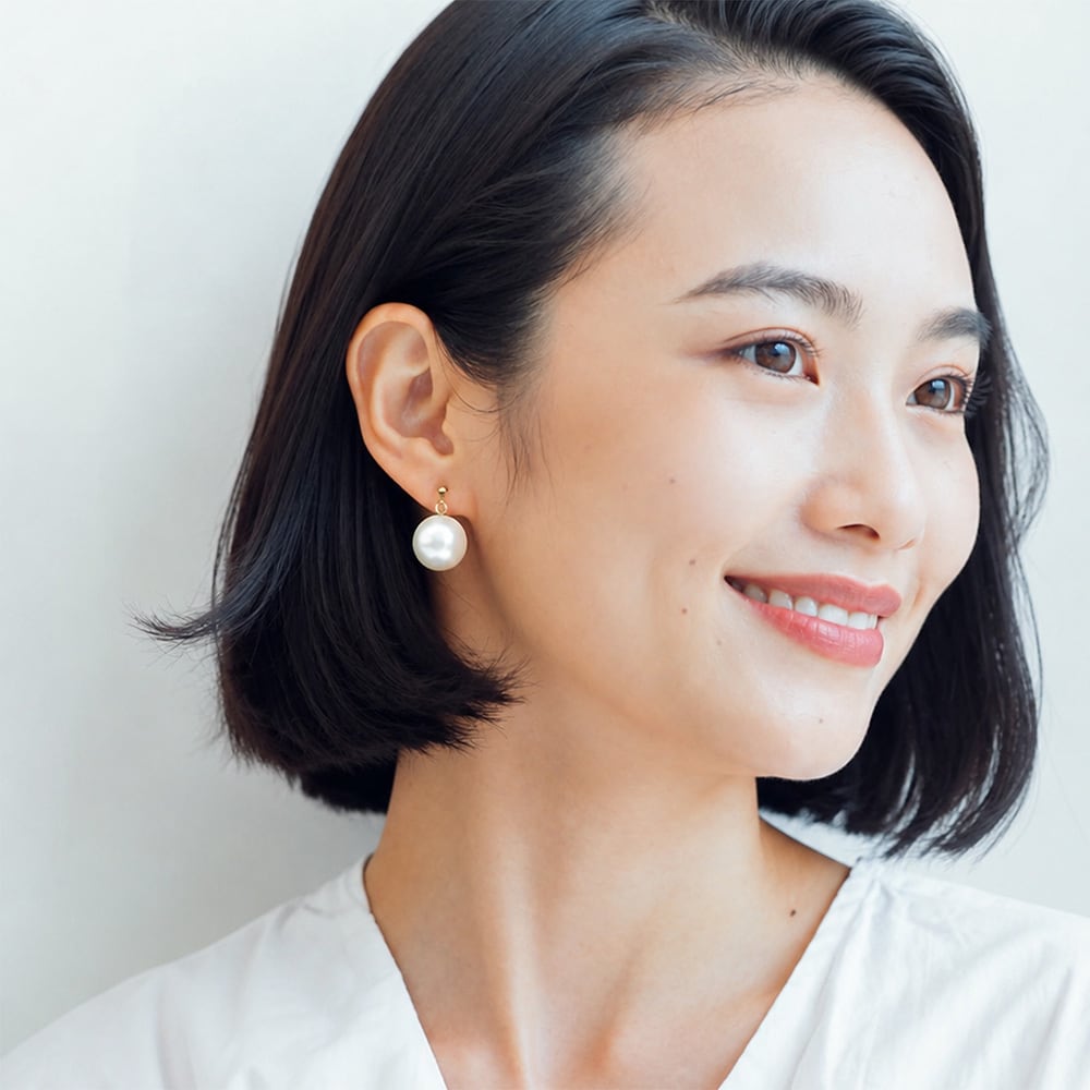 とろみある艶と色 大粒バロック 淡水パール ピアス イヤリング / 天然