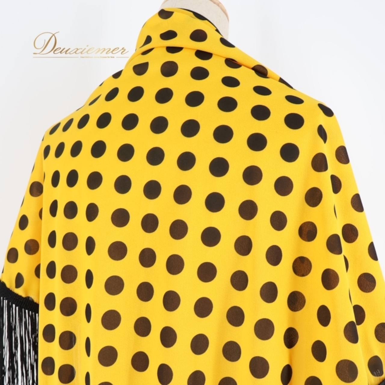 フラメンコ 衣装 シージョ ピキージョ 水玉 ドット フレコ フリンジ 黒 黄色 ポップ ダンス 発表会 ブラック系 イエロー系 main street カラフル 発表会用 衣装 ダンス衣装 大人用 おしゃれ ステージ 衣装 ショール コスチューム 水玉模様