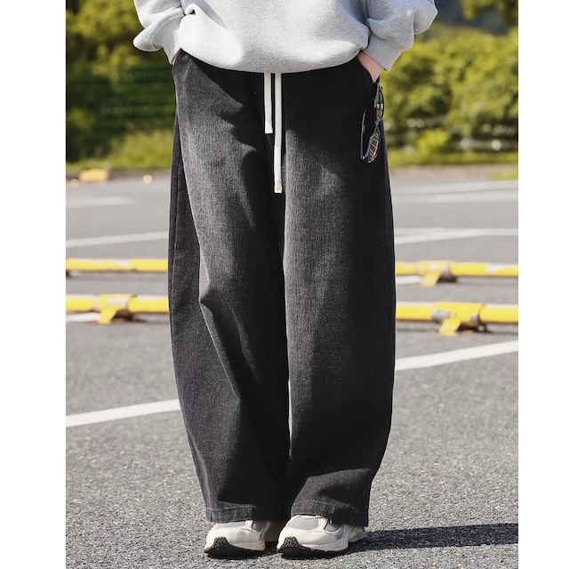 ヴィンテージウォッシュ ワイドデニムパンツ