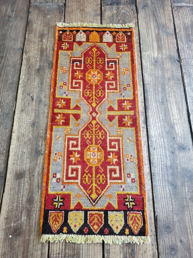 【N0.11】トライバルラグ絨毯クエスト77【No.S63】Tribal rug トライバルラグ　