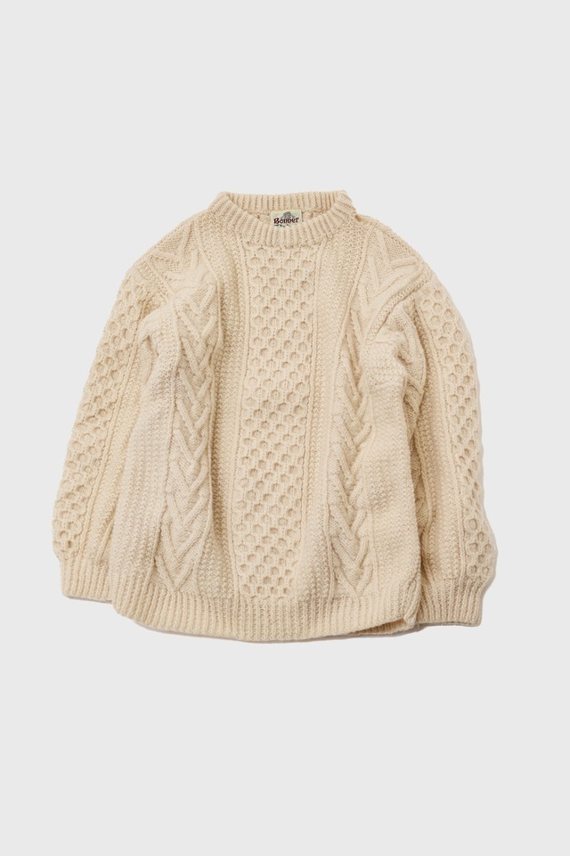 VINTAGE ARAN SWEATER HAND KNIT IVORY