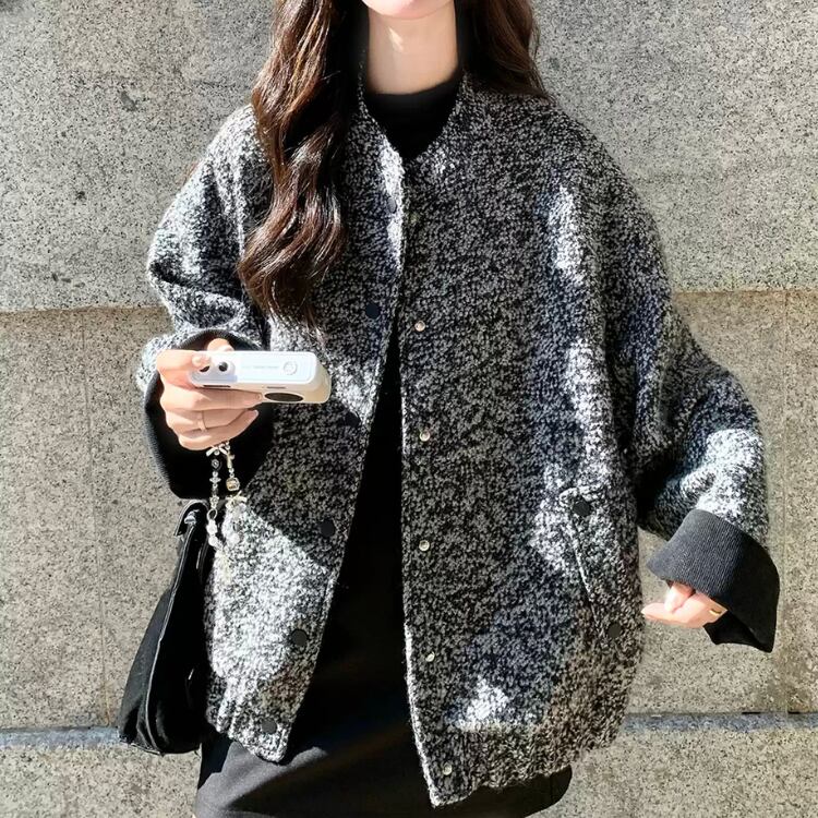 Tweed quilted jacket coat 00262