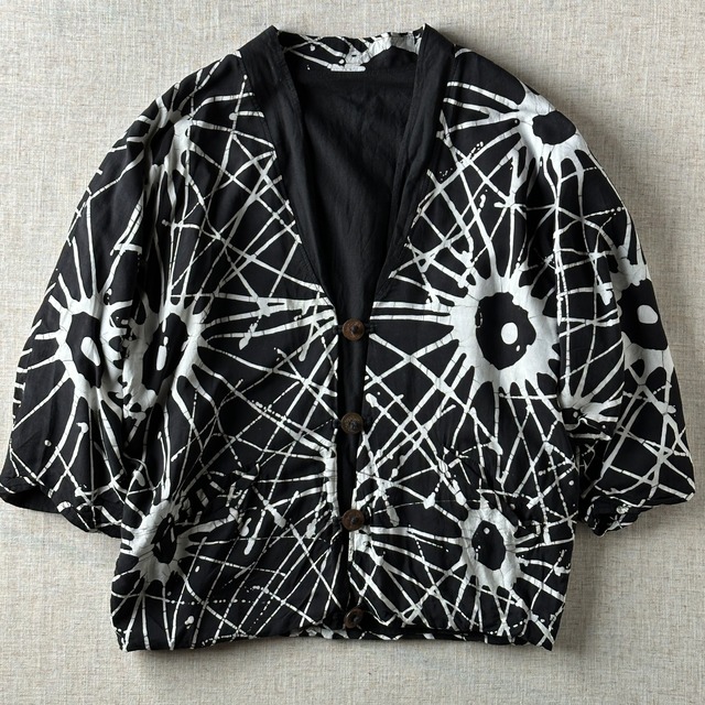 80's~90's,Abstract Pattern Dolman Sleeve Jacket,Unisex XL