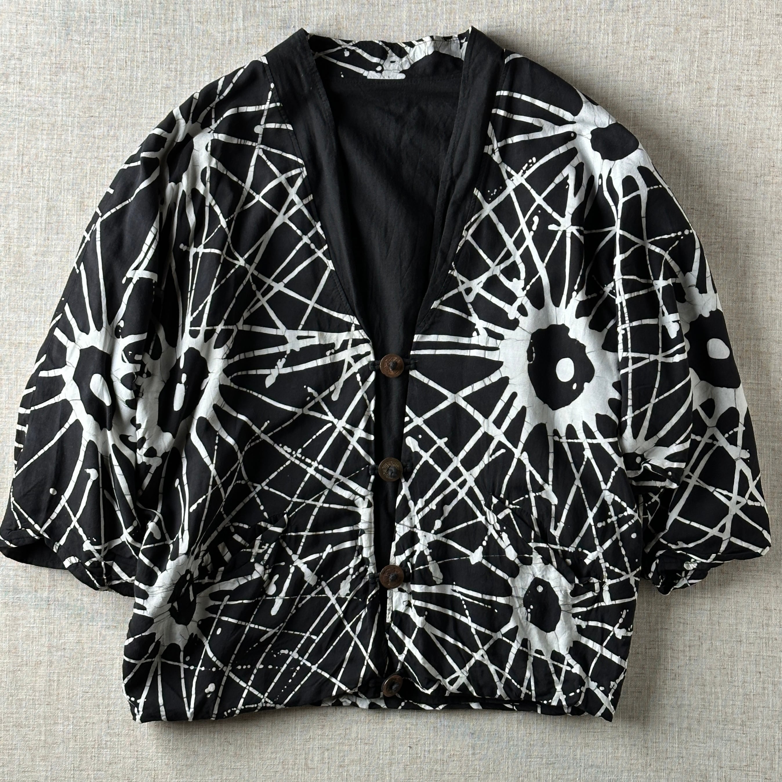 80's~90's,Abstract Pattern Dolman Sleeve Jacket,Unisex XL
