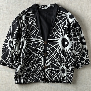 80's~90's,Abstract Pattern Dolman Sleeve Jacket,Unisex XL