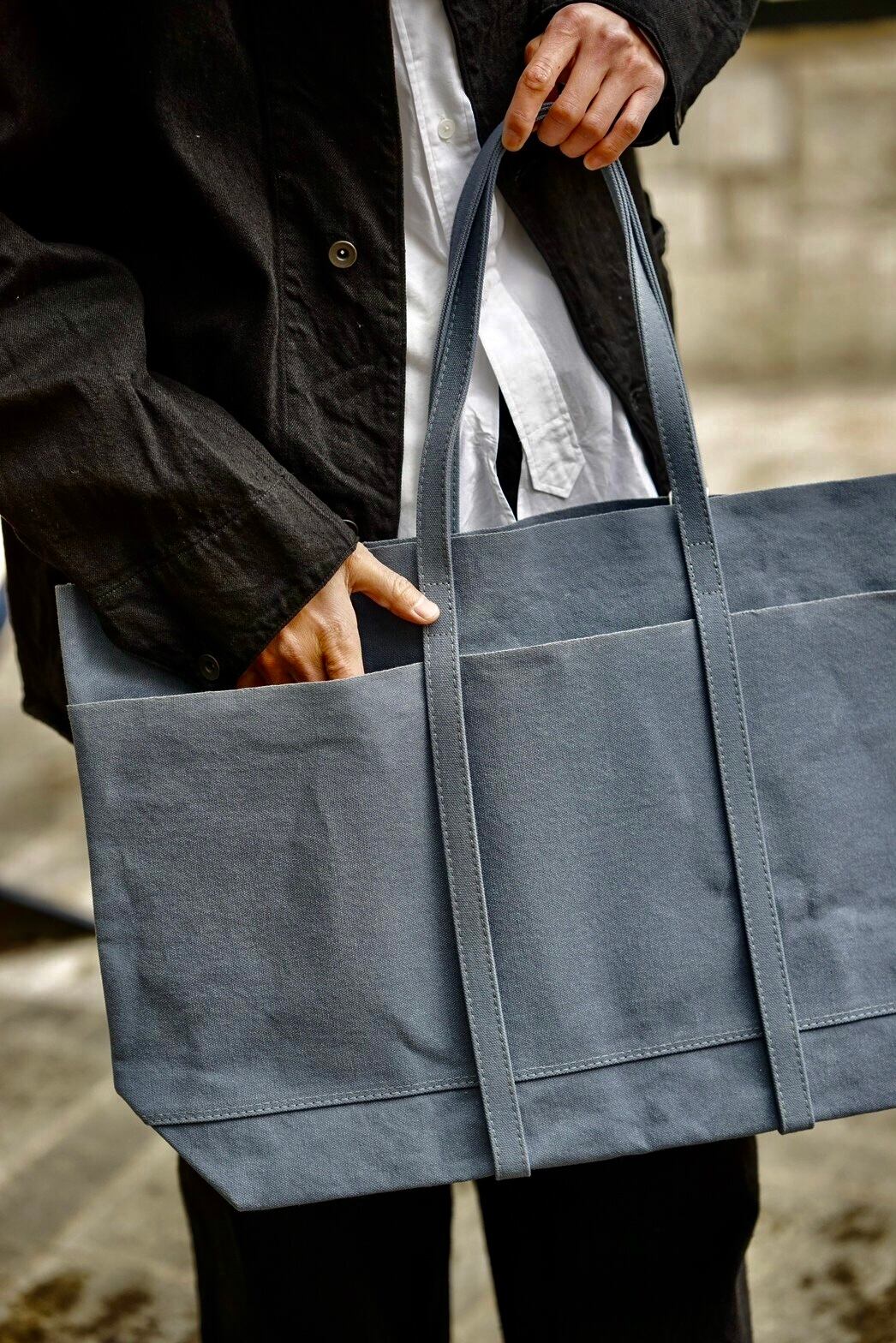 AMIACALVA(アミアカルヴァ) / light ounce canvas tote(L) -GRAY-A151 | Signs powered by BASE AMIACALVA(アミアカルヴァ) / light ounce canvas tote(L) -GRAY-A151 | Signs powered by BASE
