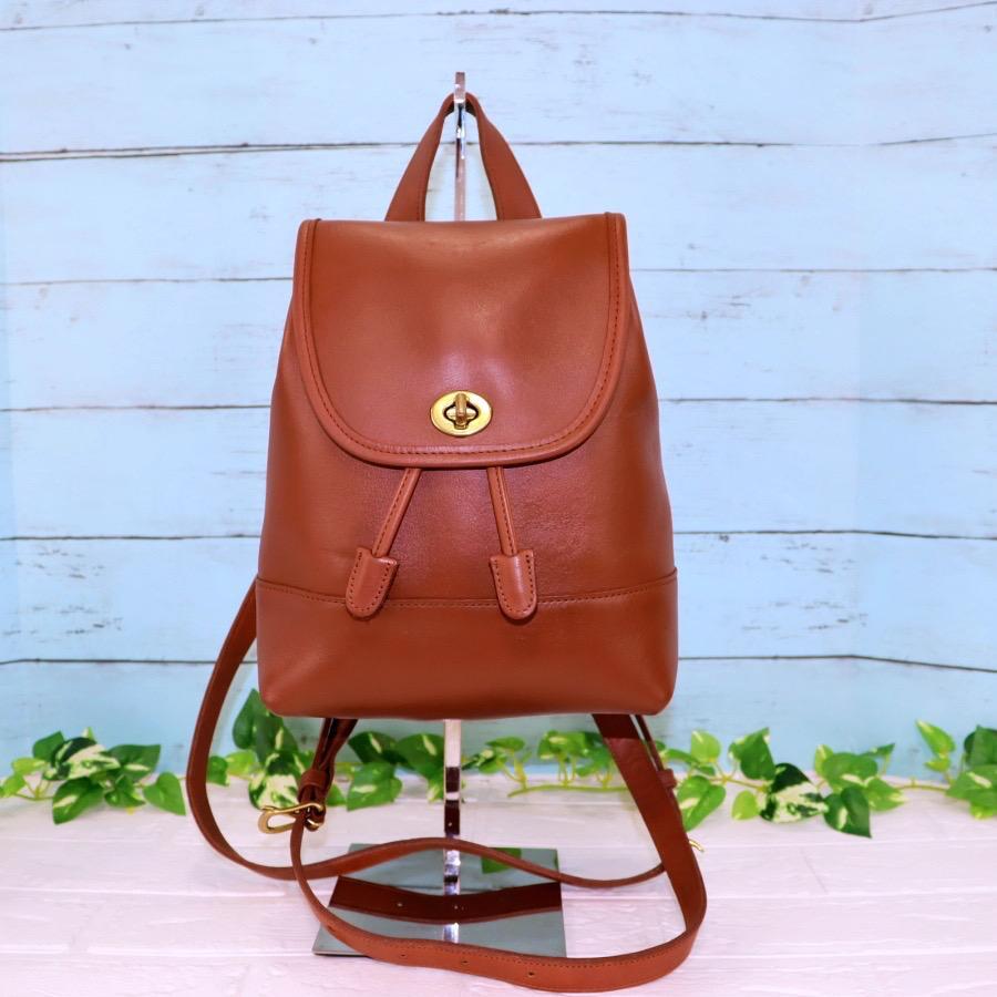 OLD COACH バックパック ヴィンテージ ブラウン ターンロック 極上品