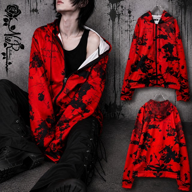 SUPER LONG SLEEVE ZIP OUTER【薔薇深紅】