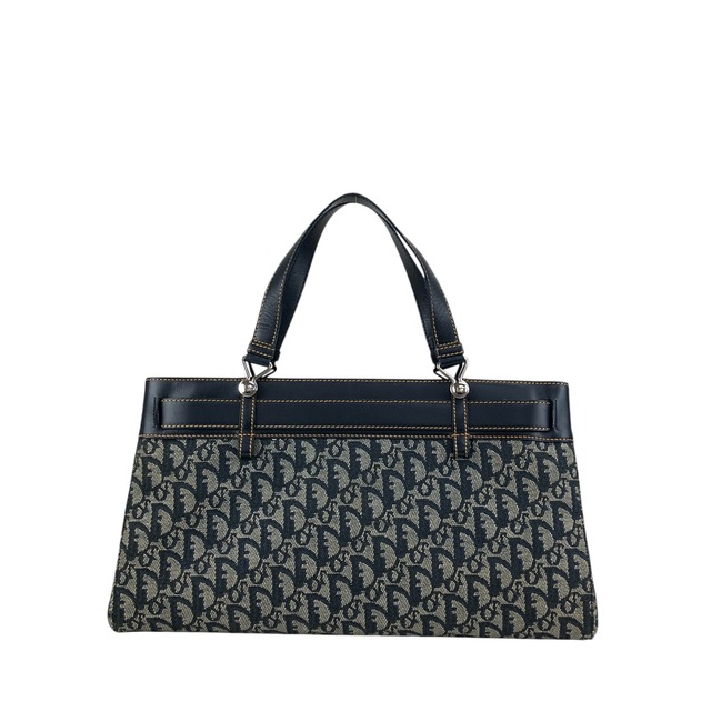 Christian Dior クリスチャン ディオール トロッター ハンドバッグ ネイビー キャンバス フロントバックル vintage ヴィンテージ オールド nk2ius