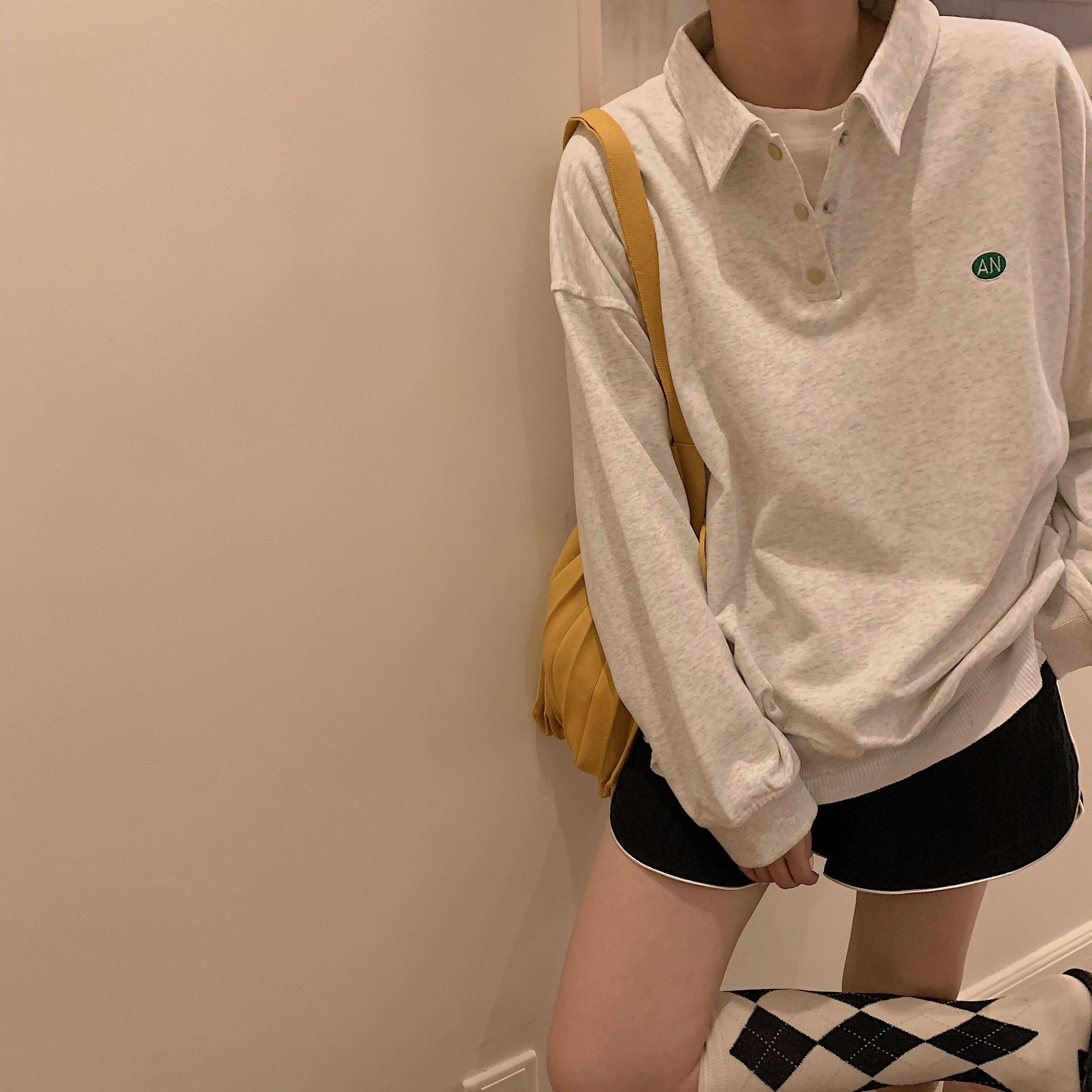 オータム薄手セーター コート グレーカラープルオーバー トップス ロング レッド 刺繍 秋物 モンロー6335931217