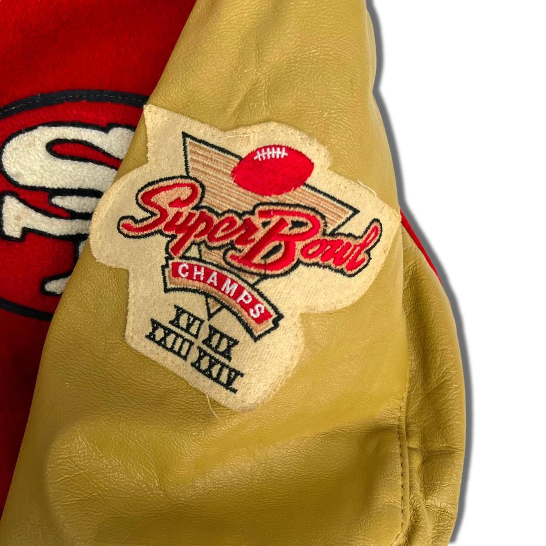 80s 90s NFL 49ers ウール スタジアムジャケット スタジャン