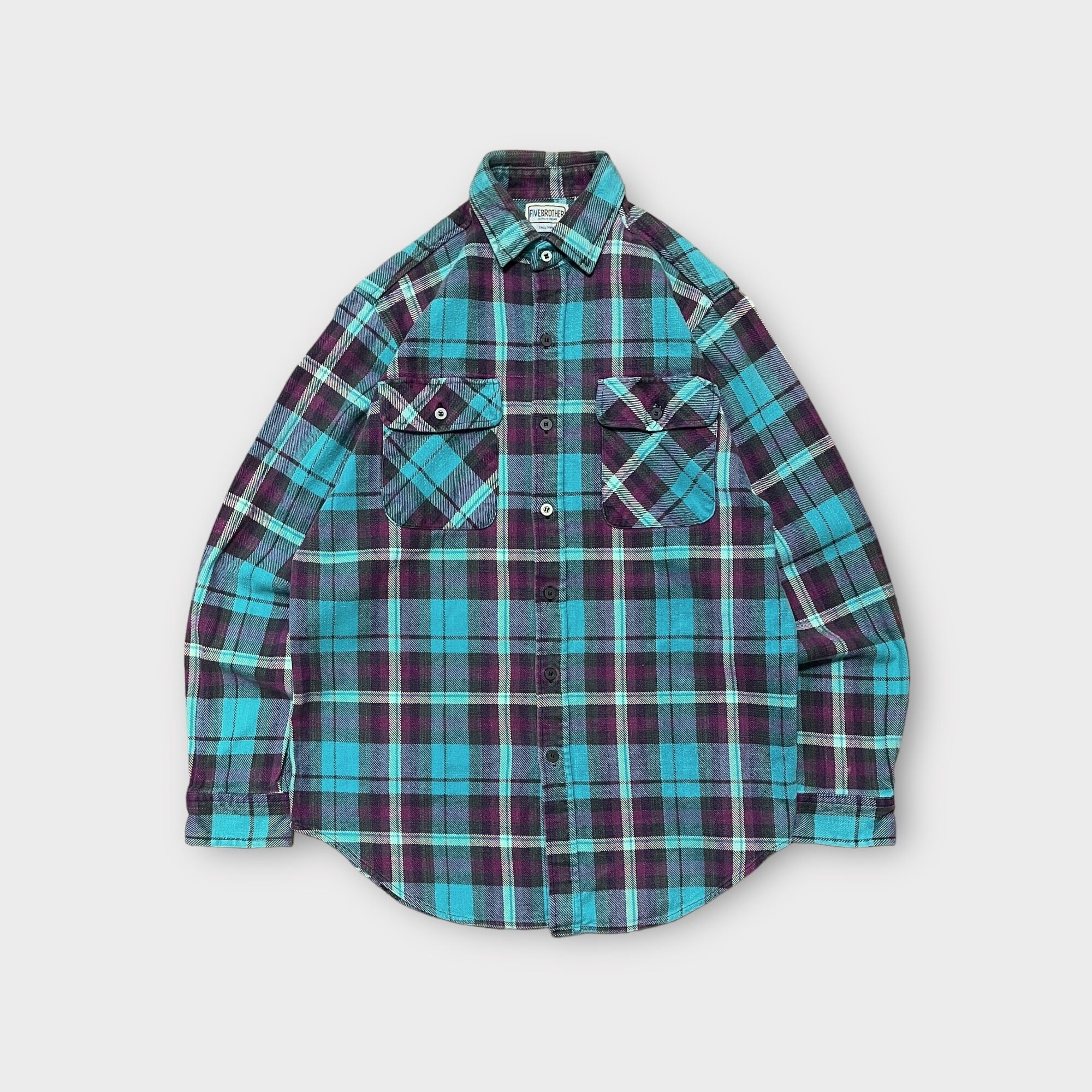 【FIVE BROTHER】1980's ロングスリーブフランネルチェックシャツ