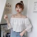 ✞ レース白シャツブラウスストラップレススリーブ ホワイト スウィート ✞ゴスロリ SM ミリ 甘ロリ クラロリ 和ロリ エレガント 黒ロリ 姫ロリ 華ロリ BB-BB7476362