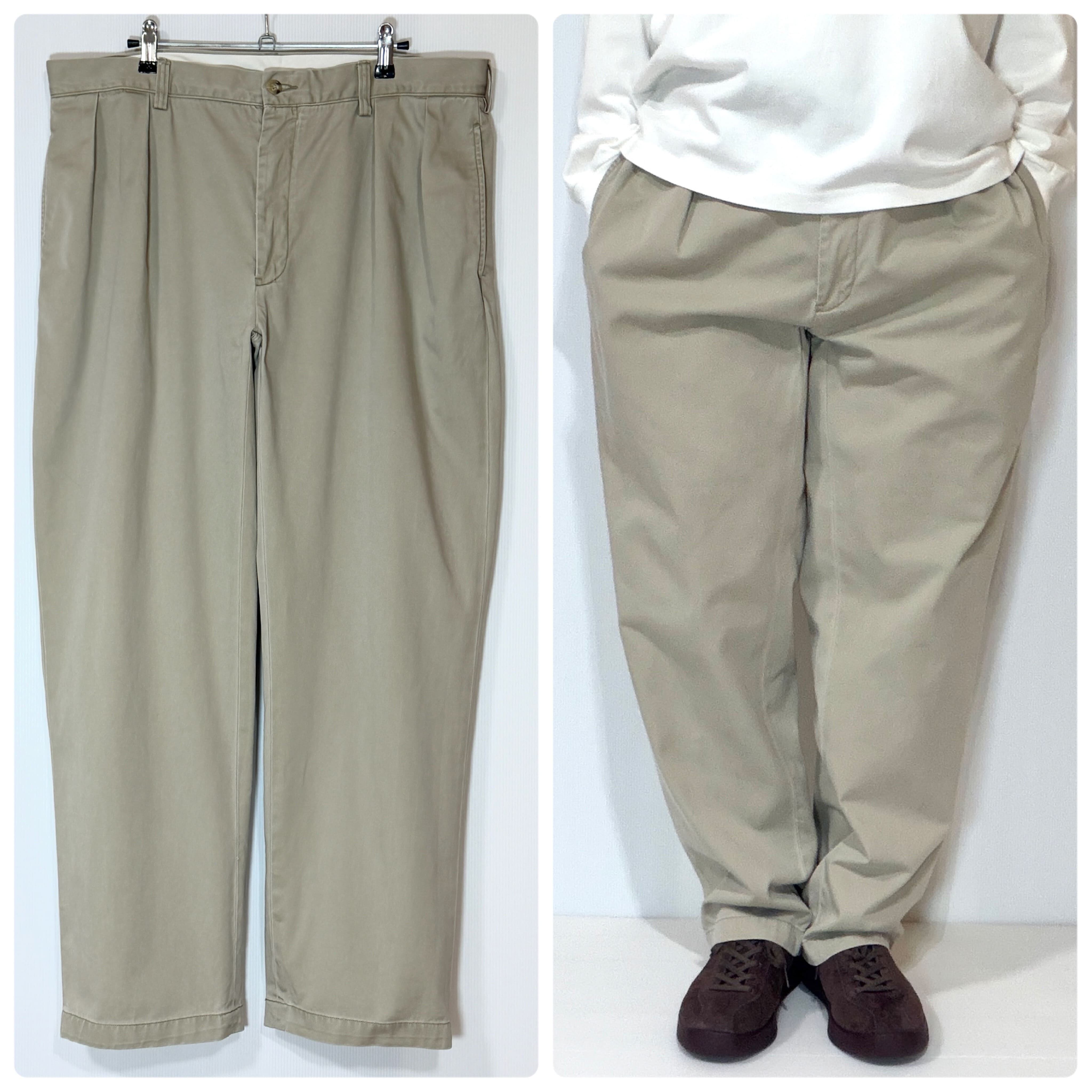 美品 90s Polo by Ralph Lauren 36x32 NO TUCK CHINO PANT 100% COTTON