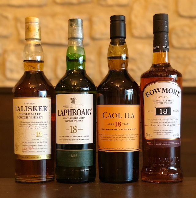 【010V02】 AGED 18YEARS MALTS 18年熟成モルト 4種類飲み比べセット (各20ml)