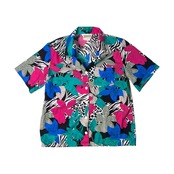 SEASON TICKET シーズンチケット USA製 ボタニカル総柄 オープンカラー 半袖シャツ L/マルチカラー/アロハ