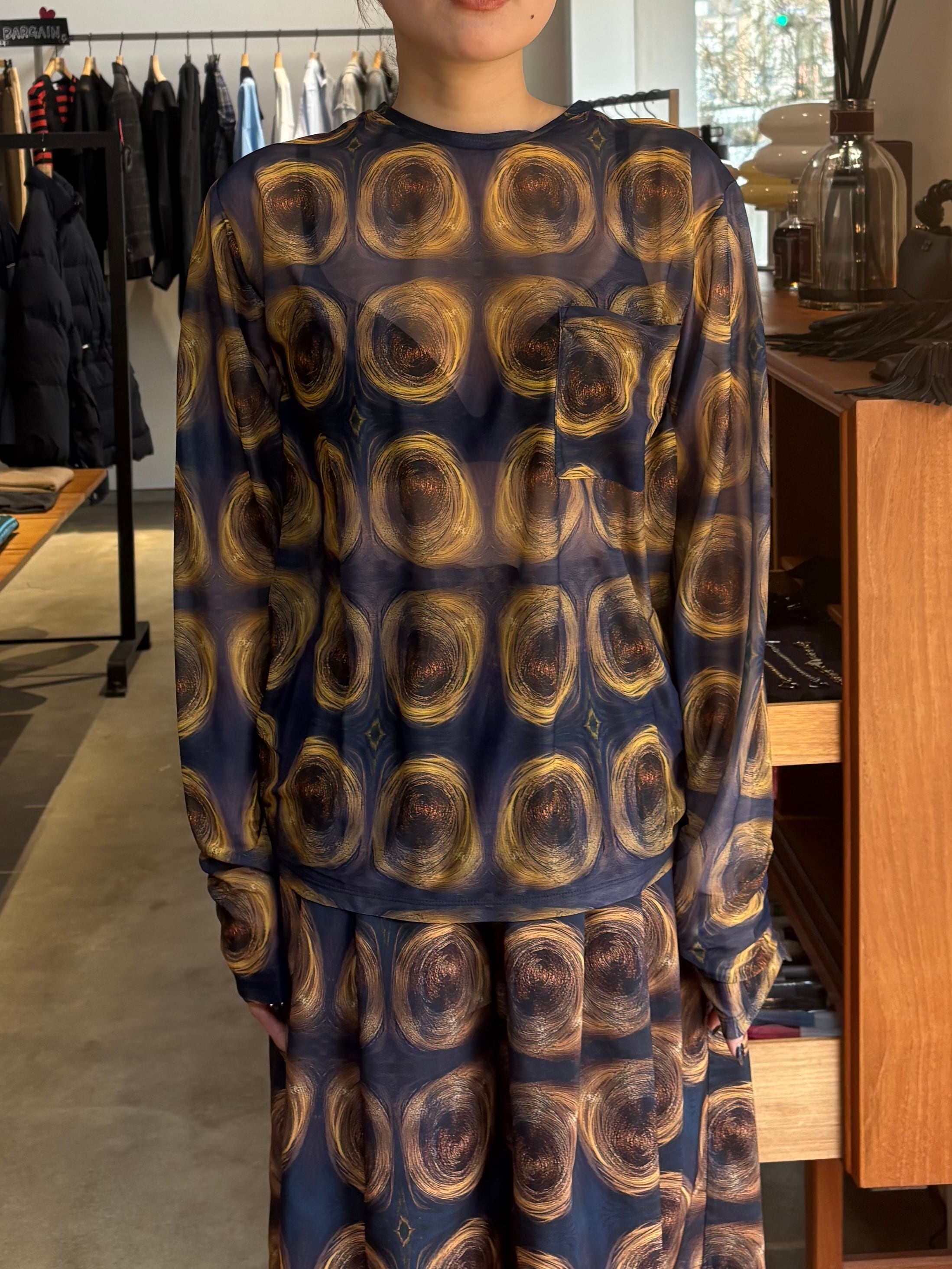 26SS】FUMIE TANAKA フミエタナカ / sheer print longT / トップス