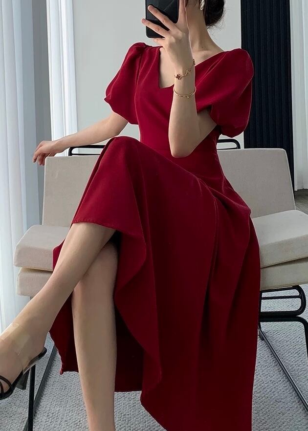 パフスリーブ ロングワンピース YH9276 | lalalastyle