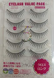 ムラキ ビューティーネイラー つけまつげ (5ペア入り) アイラッシュ バリューパック クロスロング VP-5 まつげ用強力接着剤2本入 5ペア (x 1)