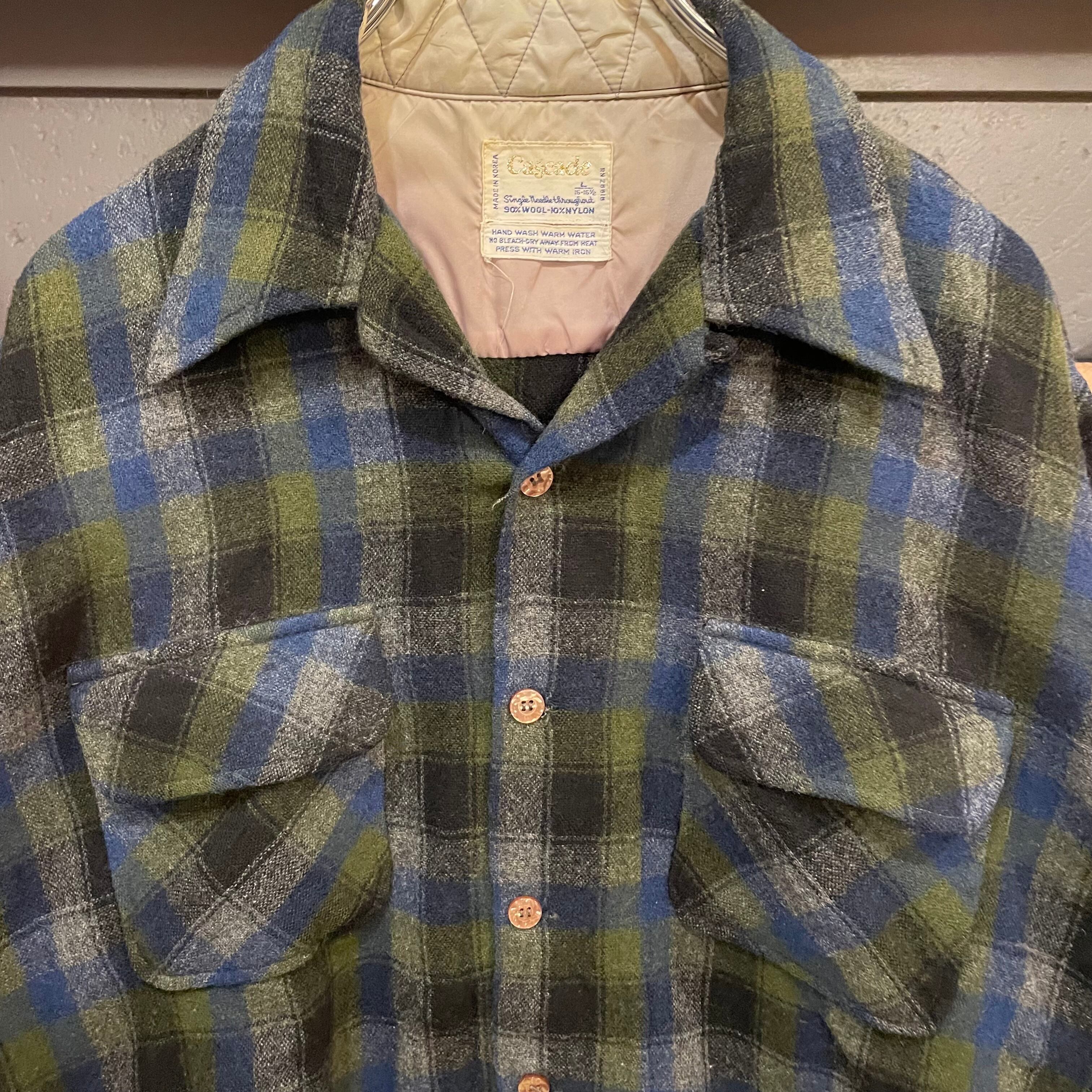 70-80s Cascade L/S Open Collar Wool Shirt | PAY ID