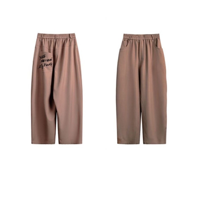 バックポケットロゴプリントワイドパンツ 4col R00358