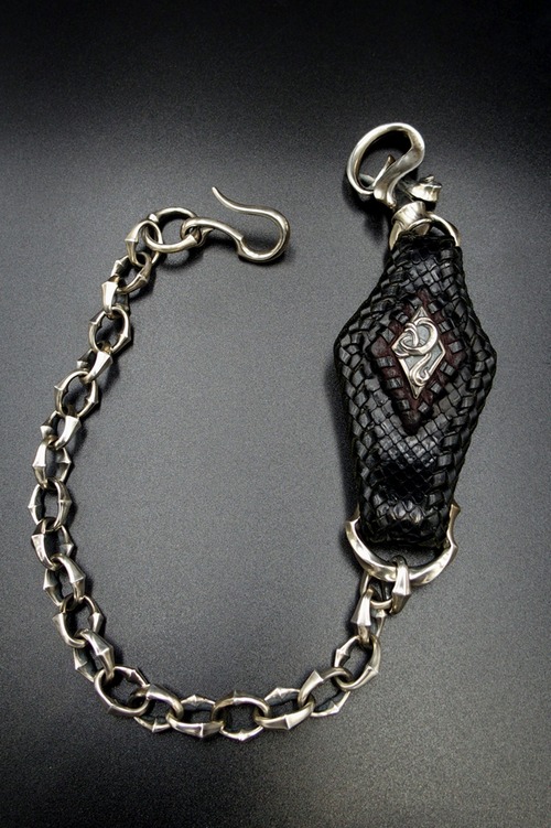 Item No.0315：Special Custom un Chained chain Wallet Chain/Diamond Python BLACK