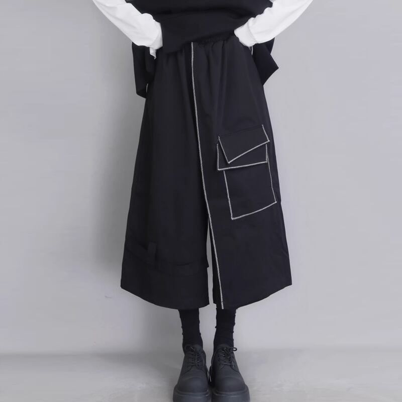 パッチポケット ワイド キュロットパンツ 1color PT0447