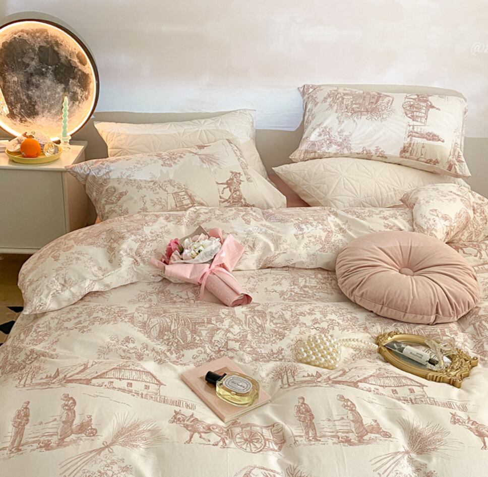 ヨーロッパ絵画 花柄 ホワイト インテリア ベッドカバーセット 掛け布団カバー 寝具 韓国インテリア Choice 31 レディースファッション通販