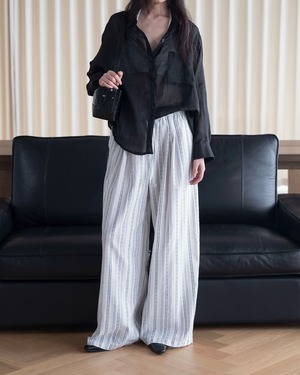 Waist Lace Stripe Trousers