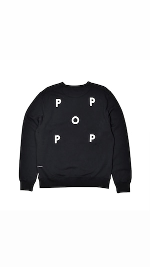 POP TRADING COMPANY -Pop Logo Crewneck Sweat -:BLACK/WHITE