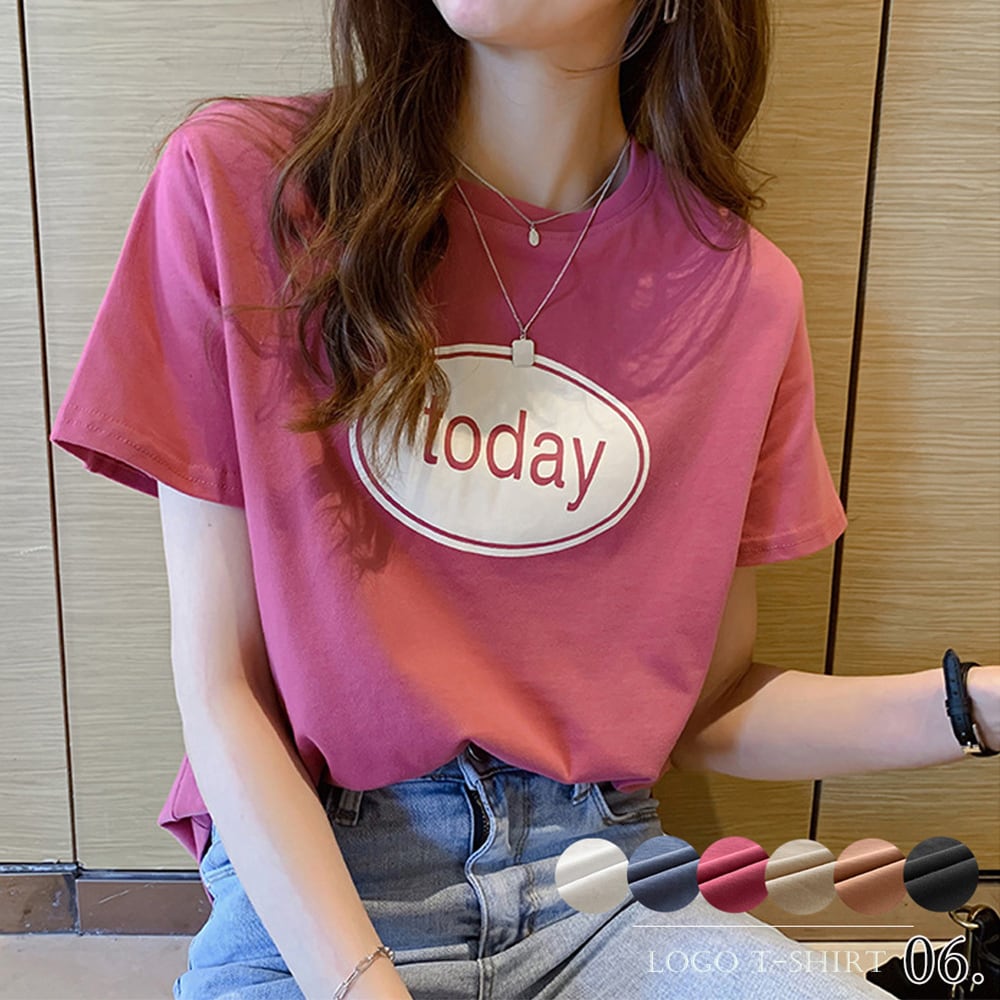 ロゴプリント 半袖 Tシャツ レディース 春 夏 トップス 大人 かわいい シンプル きれいめ おしゃれ 韓国ファッション Ritz Chic