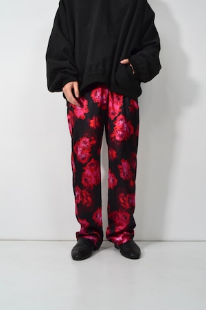 00s Flower pattern poly pants