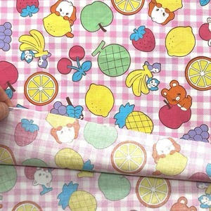 Cdr388◆1m◆SM◆綿100%シャーティング生地◆チェックレトロ柄