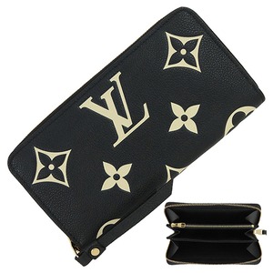Used LOUIS VUITTON ルイヴィトン 長財布 ジッピー・ウォレット バイカラー モノグラムアンプラント ノワール M80481 ラウンドファスナー 超美品
