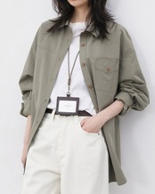 Vintage style patch pocket shirt L0144