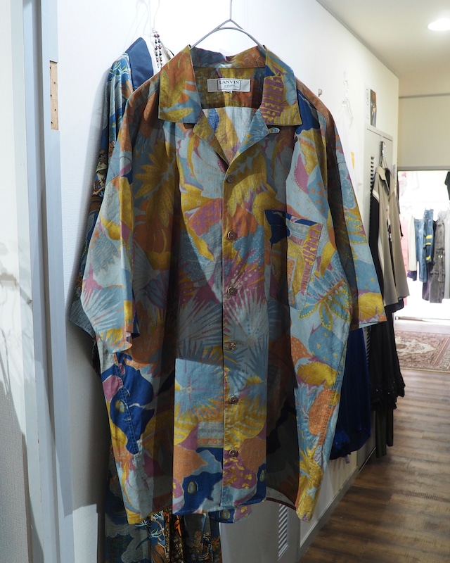 1980 - 90s ” LANVIN Studio ” vintage Open collar SS shirt
