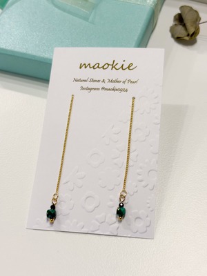 マラカイトのロングピアス