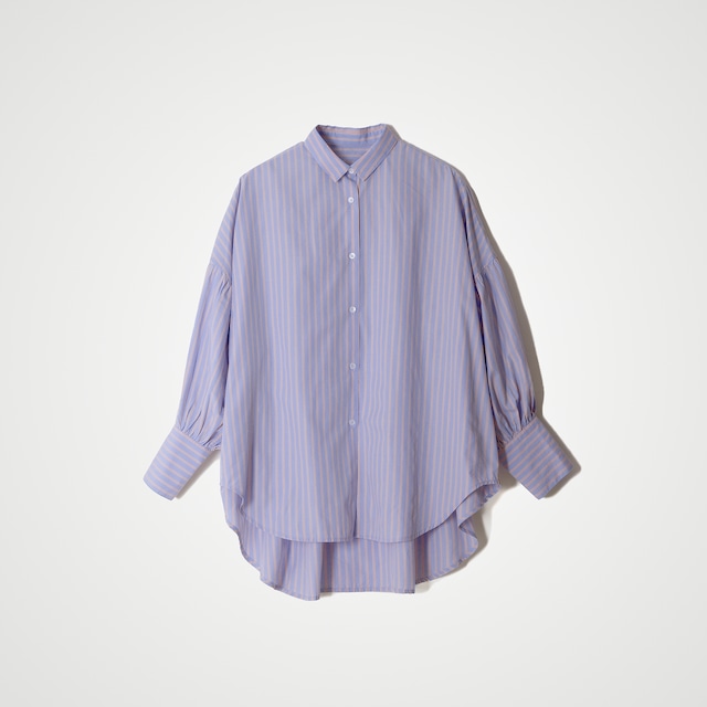 BALLOON SLEEVE SHIRT / BLUE × PINK