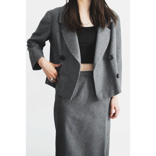 [60's] "Christian Dior Boutique" Wool Double Breasted Suit (Designed by Yves Saint Laurent)