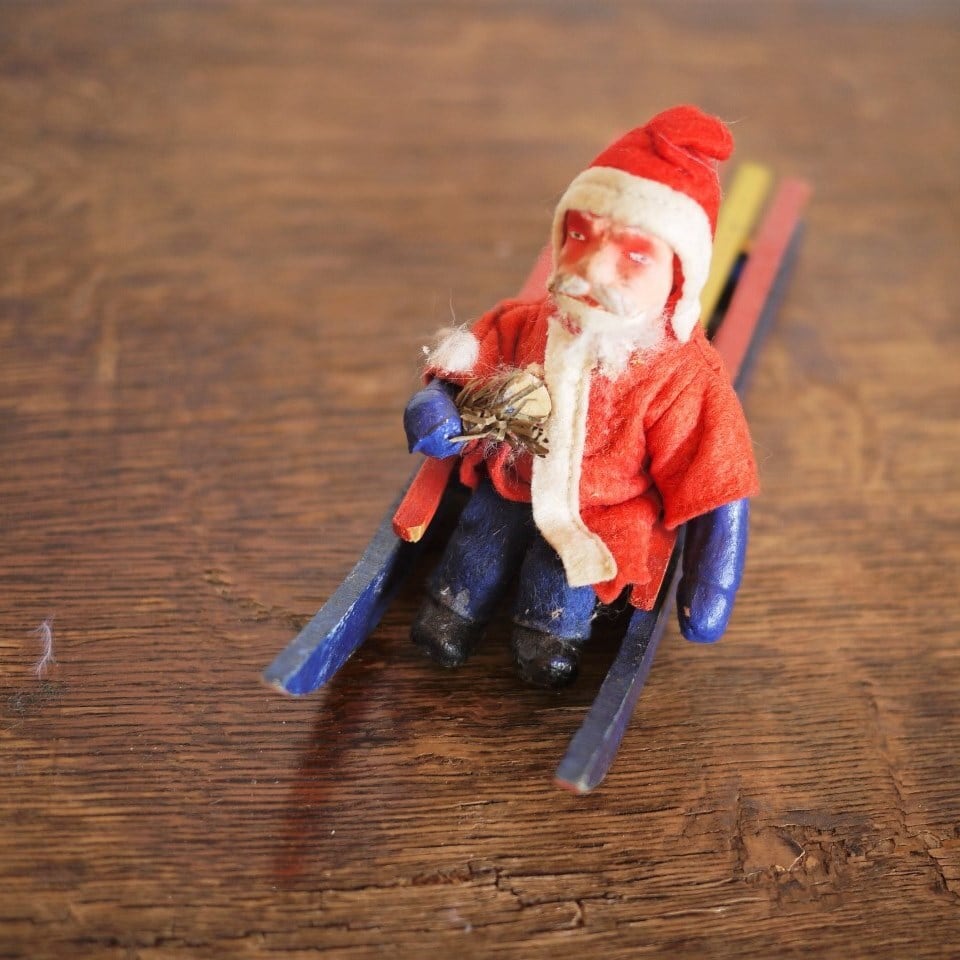 急ぐサンタ人形 ドイツヴィンテージ